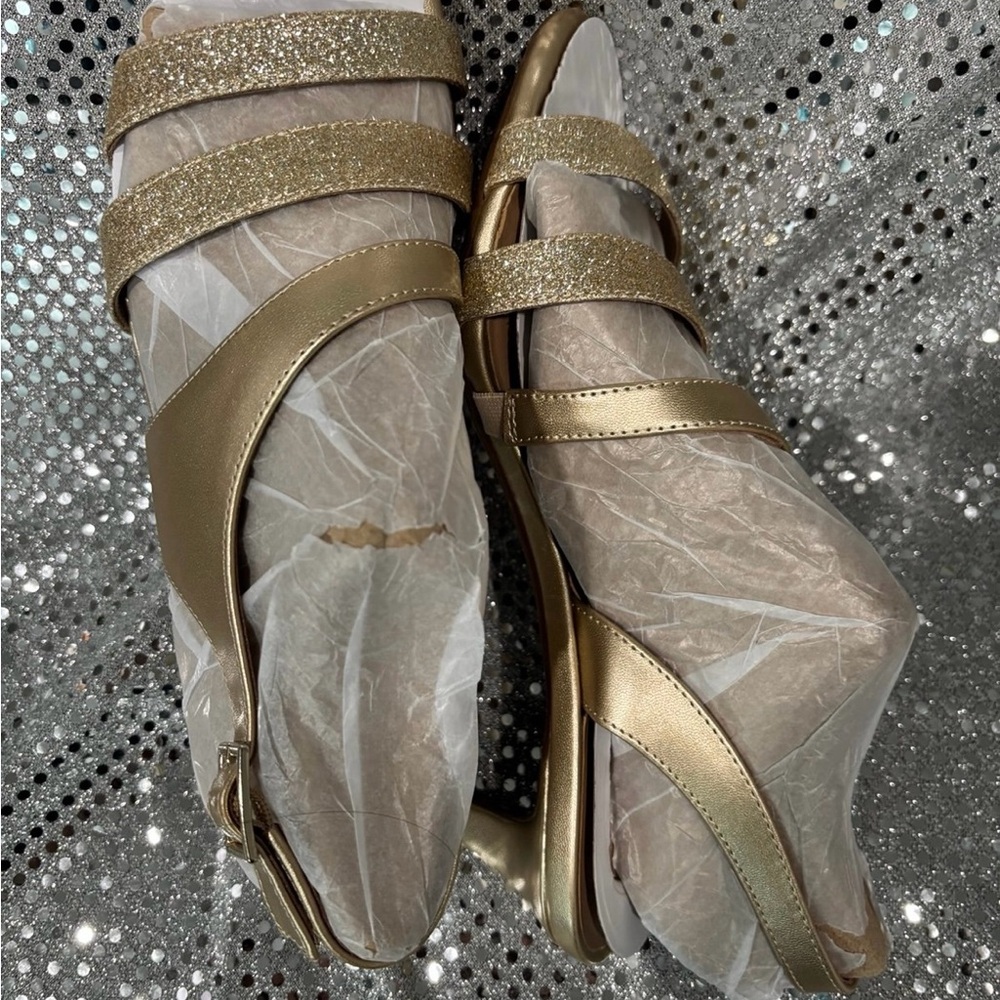 Naturalizer Gold Glitter Strap Sandals - Picture 6 of 6